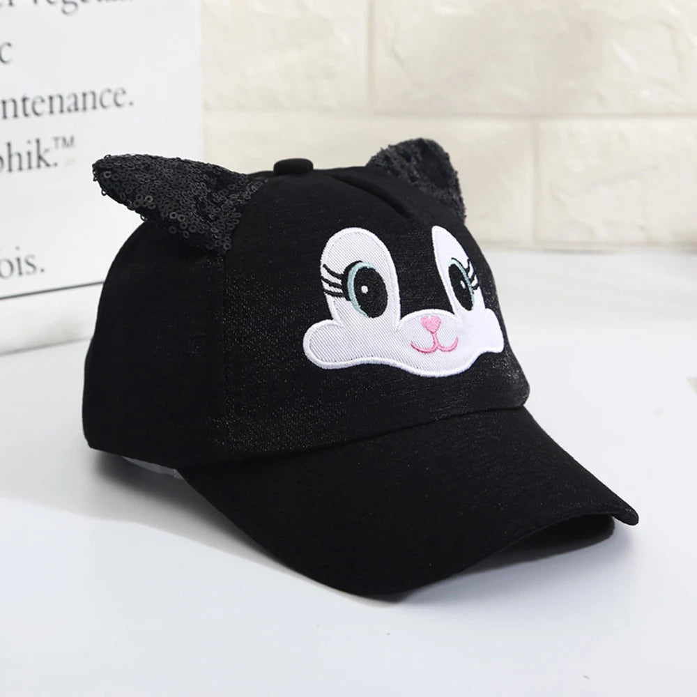 Casquette fille oreilles de chat – Chapeau baseball ajustable 2-8 ans