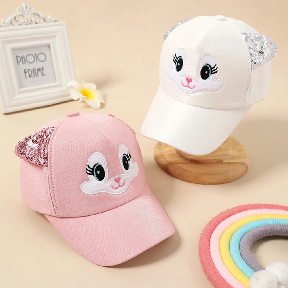 Casquette fille oreilles de chat – Chapeau baseball ajustable 2-8 ans