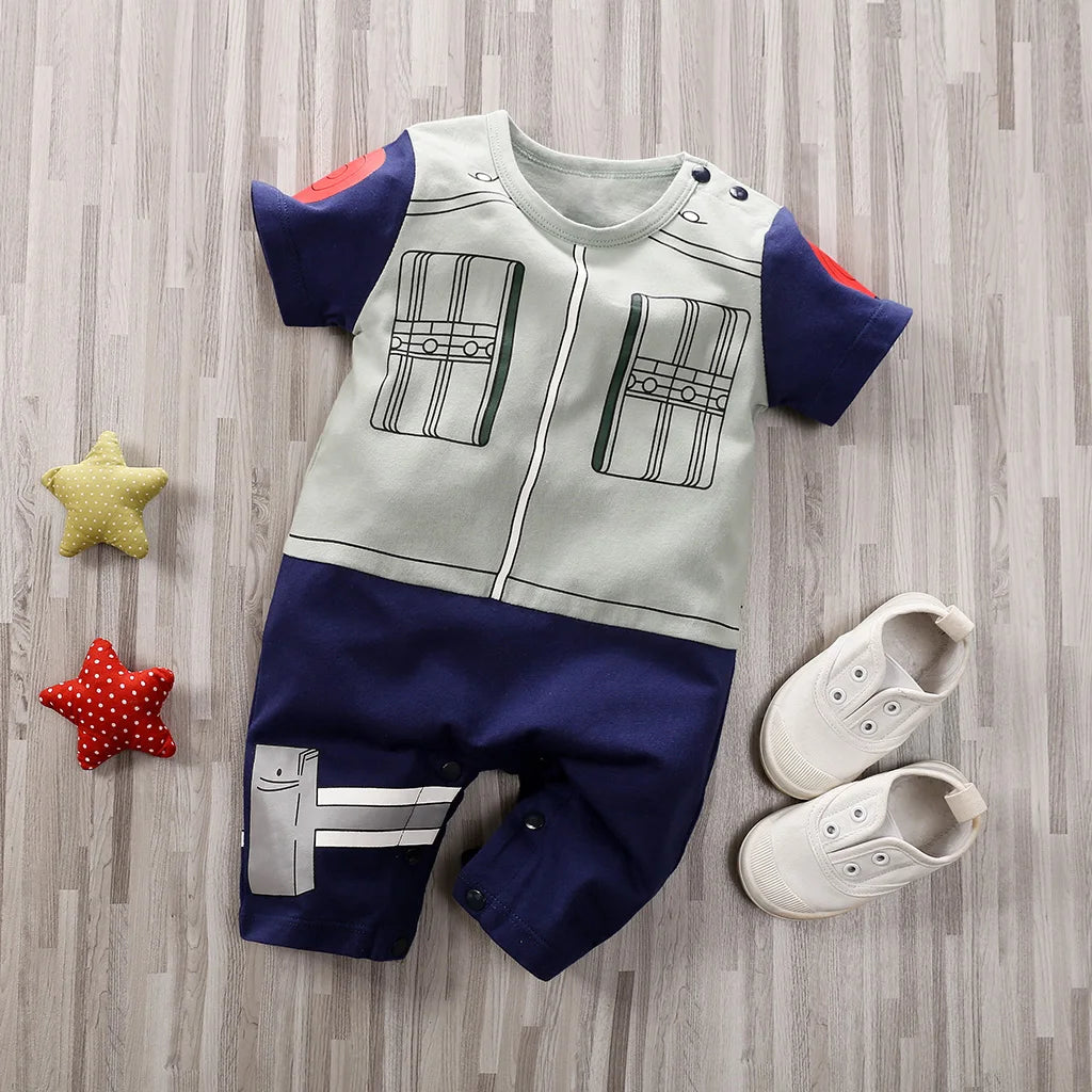 Combinaison Bébé Manches Courtes – Style Anime Kawaii | Coton Doux | 0-18 Mois