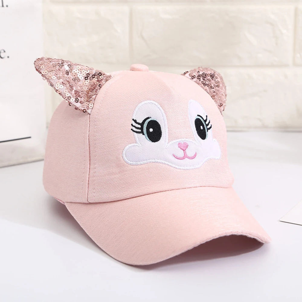 Casquette fille oreilles de chat – Chapeau baseball ajustable 2-8 ans