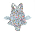 Maillot de bain bébé fille – Body floral à volants sans manches